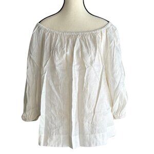 H&M 100% LINEN OFF-SHOULDER TOP, SZ. M
